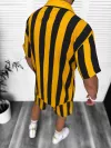 Compleu de vara camasa cu imprimeu + pantaloni galben 13276 79